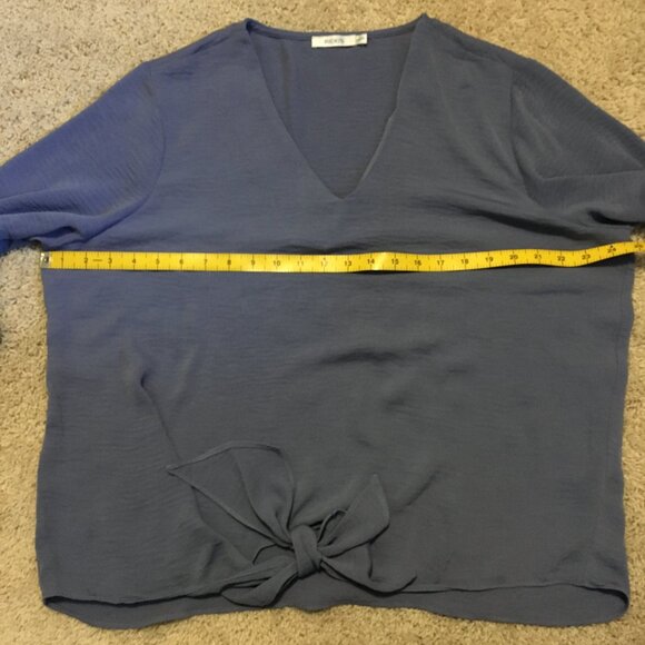 NWOT Purple BlueTie Hem Half Sleeve Blouse - Picture 13 of 16